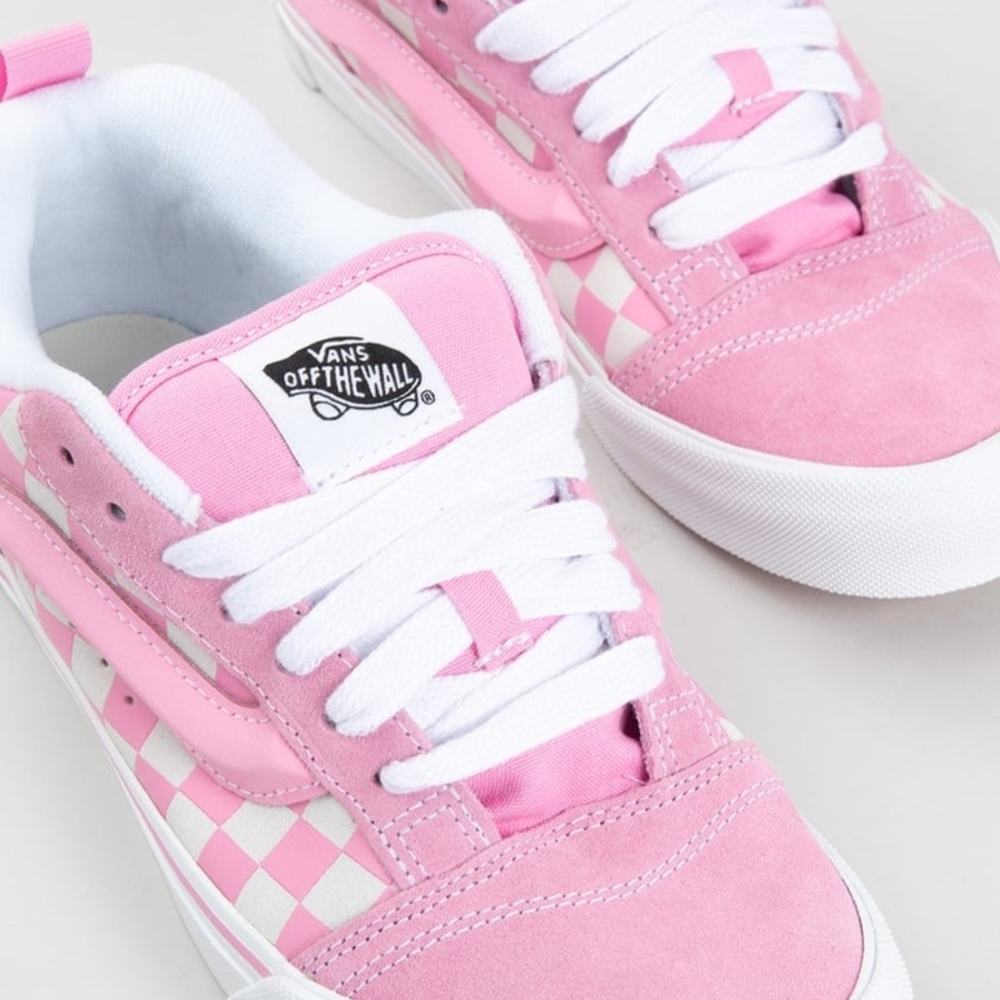 Vans Pink Knu Skool Prism Pink Checkered Womens Sneakers Size 6.5 Juniors Travel - Picture 4 of 16